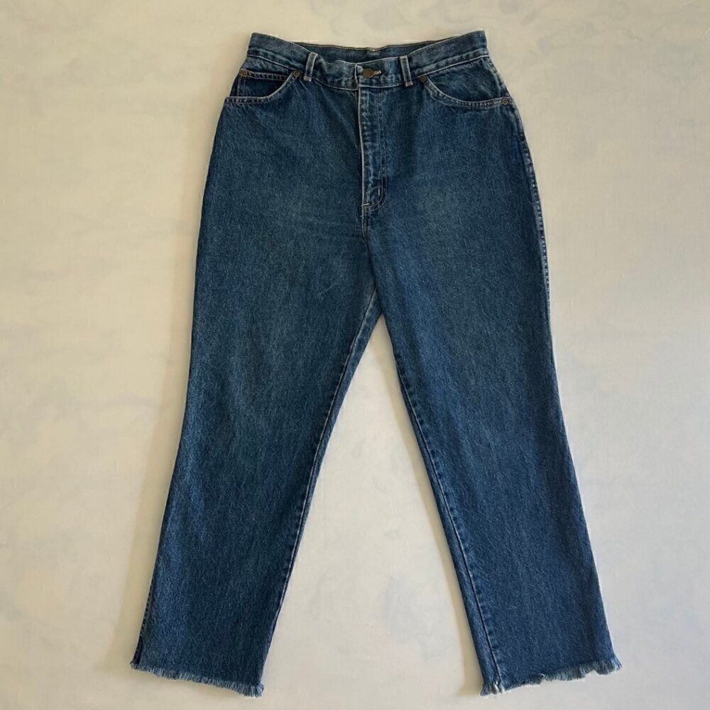 Chic Made In USA Vintage 80's Mom High Waisted Fringe Denim Jeans
